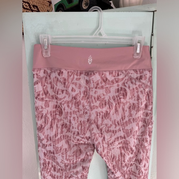 Free People Pink Patterned High-Waist Flare Pants - Picture 5 of 10